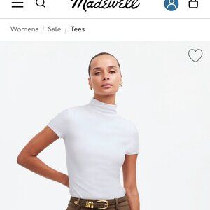 Madewell White Mockneck Top